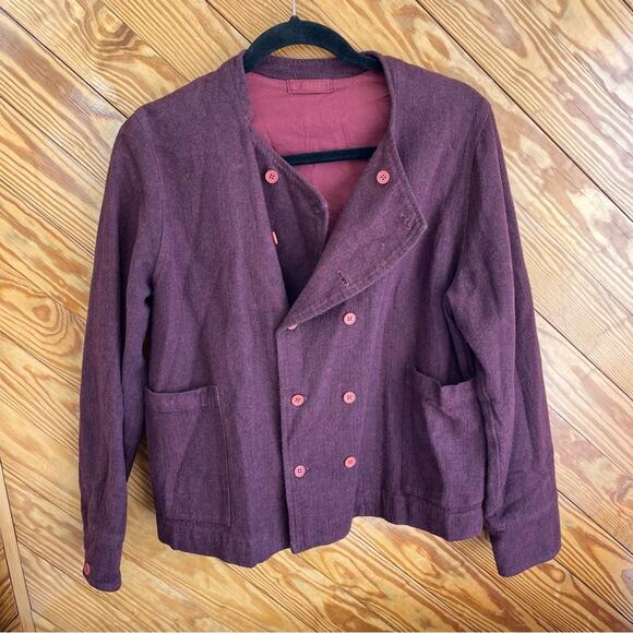 CP Shades Bistro Double Breasted Button Jacket Red Flannel - Picture 2 of 7